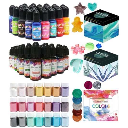 DIY Resin Pigment Kit Epoxy Resin Coloring Pigment Set Liquid Pigments Colorant For Silicone Mold Candle Soap Jewelry Making