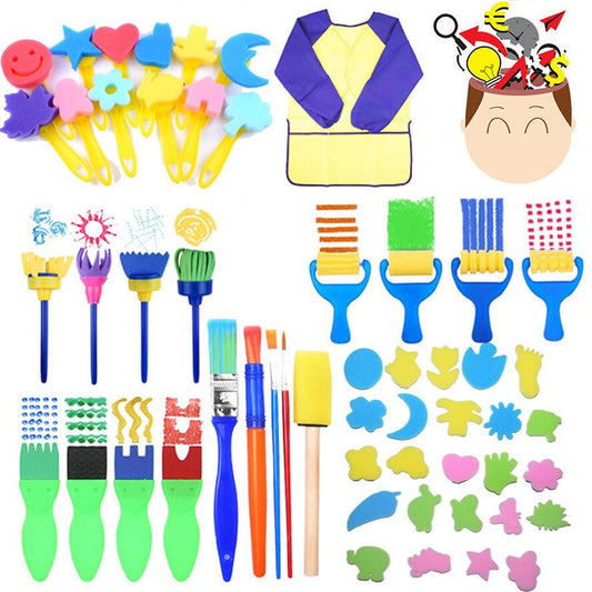 DIY Sponge Paint Roller Brush Kids Drawing Toys Kindergarten Art Crafts Brushes Painting Tool for Children Educational Paint Toy
