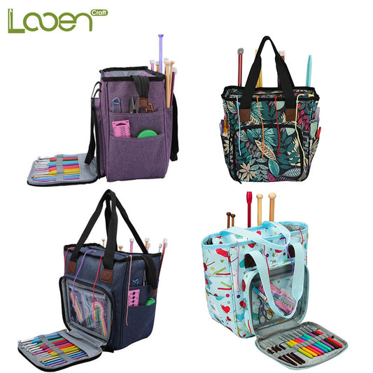 Empty Knitting Storage Bag Crochet Bag For Knitting Needles And DIY Needle Arts Craft Yarn Bag Crochet Hook Sewing Tools