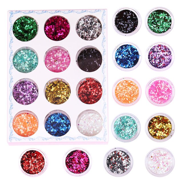 Epoxy Filling Set Sparkling Epoxy Resin Glitter Powder Heart Star Micro Beads Nail Art Sequins For Jewelry Making Craft DIY