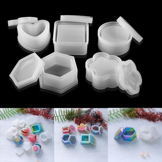 1Pcs Storage Box Silicone Molds Crystal Gift Box Epoxy Resin Mold Heart Flower Box Mould For DIY Craft Jewelry Making Supplies