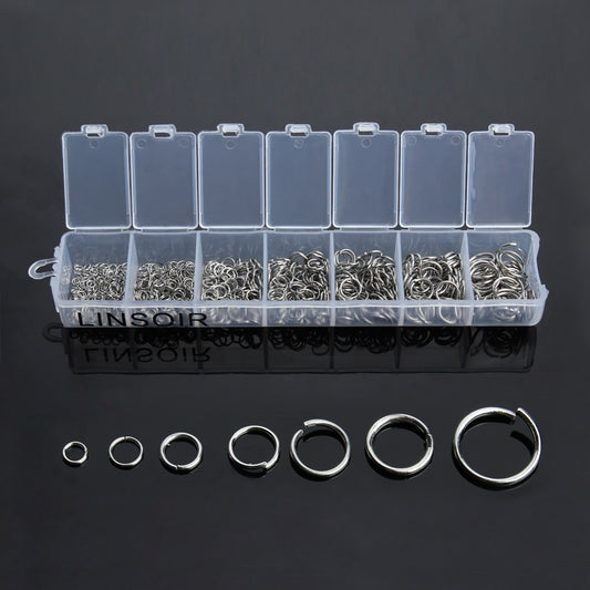 1Box 3-10mm Mixed Stainless Steel Open Jump Rings Split Rings Connectors For Diy Jewelry Making DIY Necklace Crafts Accessories