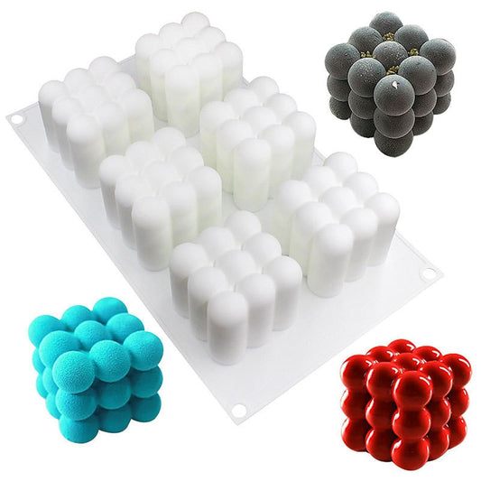 6Holes 3D Cake Silicone Mold Dessert Baking Mould Decorating Art Cakes Crafts DIY Candles Soy Wax Aromatherapy Plaster Soap Mold