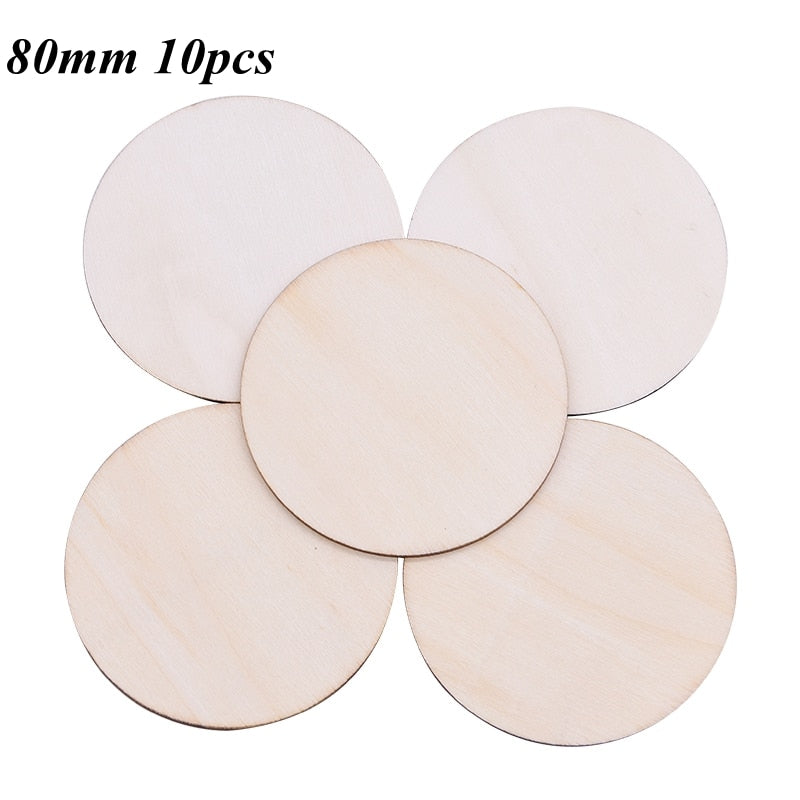 1cm-10cm Natural Pine Round Unfinished Wood Slices Circles soild color for Wood Craft Wedding Birthday Christmas Ornament Decor