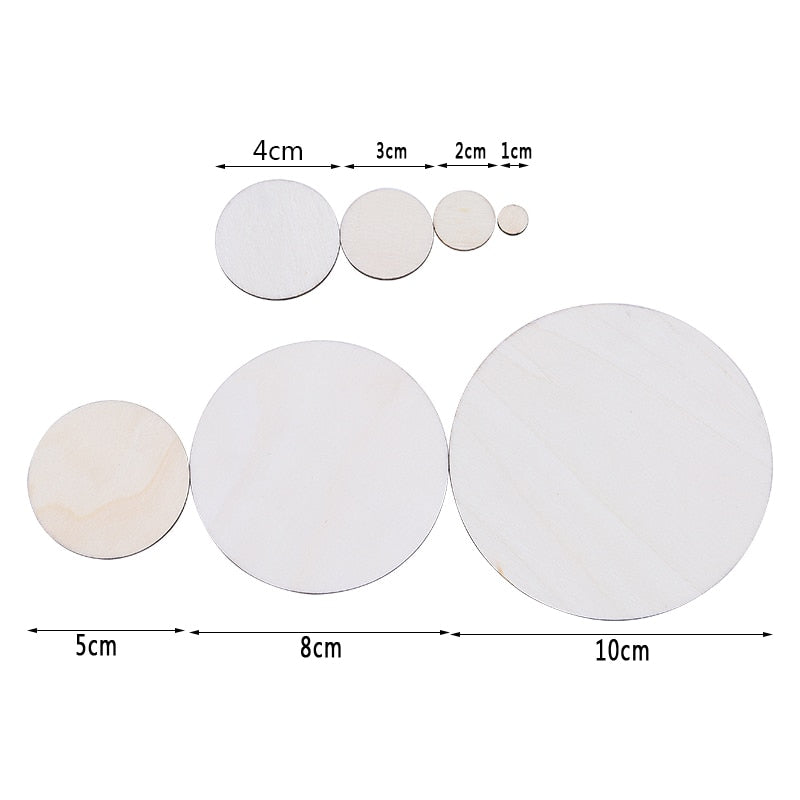 1cm-10cm Natural Pine Round Unfinished Wood Slices Circles soild color for Wood Craft Wedding Birthday Christmas Ornament Decor