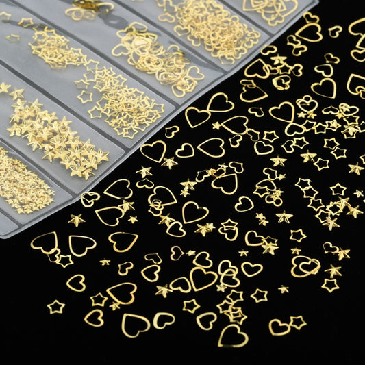 Mix Glitter Metal Frame Gold Nail Art UV Epoxy Resin Molds Jewelry Filling Materials For DIY Crafts Jewelry Nails Accessories