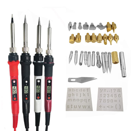 60W/80W Electric soldering iron Carving Pyrography Tool Wood Burning Embossing Soldering Pen set temperature adjustable