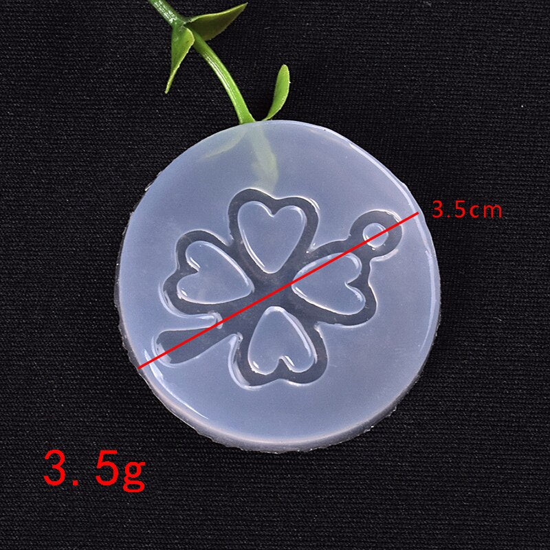 UV Resin Jewelry Liquid Silicone Mold Four Leaf Grass Silicone Charms Pendant Molds For DIY Intersperse Decorate Making Jewelry