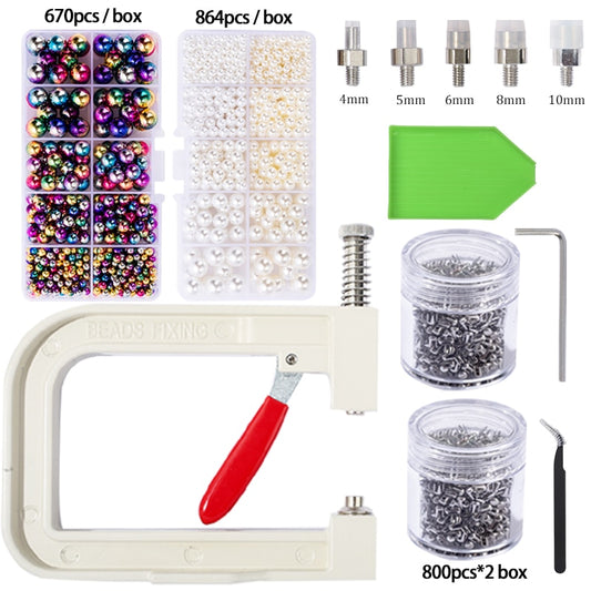 Pearl Setting Machine DIY Handmade Beads HandPress Tool for Clothes Crafts Bead Rivet Fixing Machine Pearl Setting Machine Tools