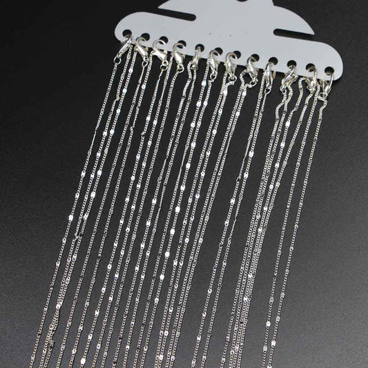 12Pcs/Pack 40/45/50/60cm Rhodium Gold Lobster Clasp Chain for DIY Necklace Jewelry Making Bulk Findings Accessories Wholesale