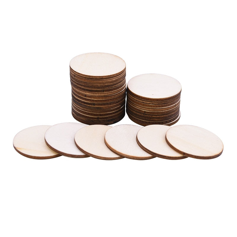 1cm-10cm Natural Pine Round Unfinished Wood Slices Circles soild color for Wood Craft Wedding Birthday Christmas Ornament Decor