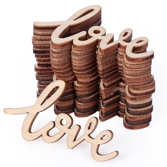 18Pcs/set Rustic Wooden Love Letters Decor Vintage Chic Craft Scrapbook Confetti Wedding Party Table Decorations Valentine's Day