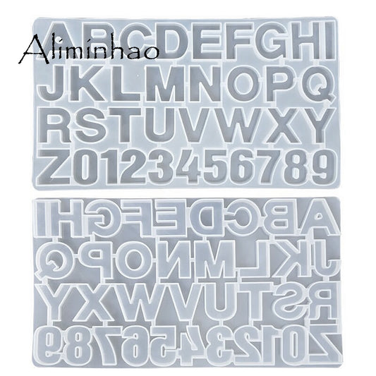 M0001 Letter Mold Alphabet &amp; Number Silicone Molds Initial Mold Large Clear Resin Mold Epoxy Resin Craft Supplies (36 Cavity)