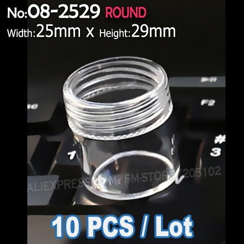 Many Sizes Clear Round Box Plastic case for Organizer DIY Tool Nail Art Jewelry Accessory beads stones Crafts container Storage