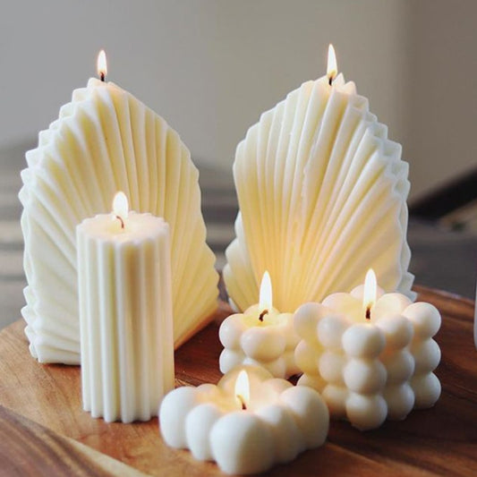 New Big Coral Shell Shape Luxury Art Candle Mold 3D Aroma Handmade Crafts Candle Soy Wax Silicone Molds Forms Home Decor Scented