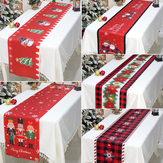 Christmas Tablerunner Merry Christmas Decoration  For Home Tablecloth Kitchen Xmas 2022 Navidad Kerst Natal Happy New Year 2023