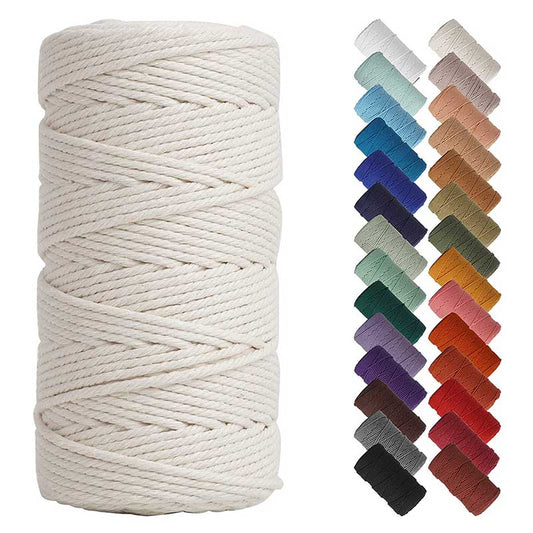 100m x 3mm macramé Cotton Cord Ropes Colored Macrame Rope Yarn for DWall Hangings Plant Hangers IY Crafts Accessories