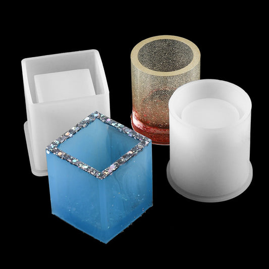 1Pcs Pen holder Crystal Silicone Casting Molds Sets Mixed Style Epoxy Resin Molds For DIY Jewelry Making Findings Supplies Kits