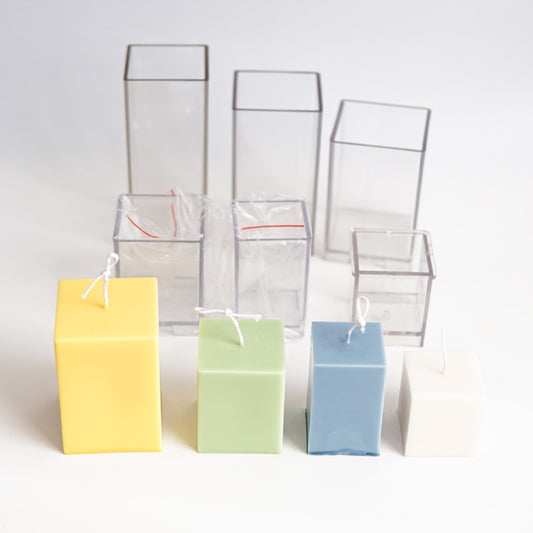 Square Column Plastic Diy Candle Making Supplies Wholesale Molds Forms for Candles Mold Jar Mould Kit Jars Moulds Arts Crafts