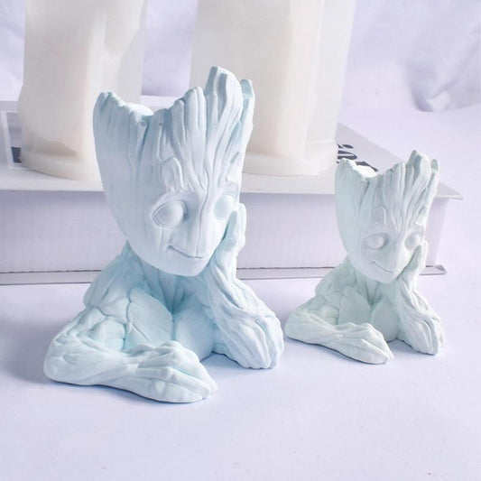 Candle Silicone Mold DIY Cartoon Tree Man Figures Scented Candle Supplies Making Soap Resin Plaster Mould Art Craft Home Decor