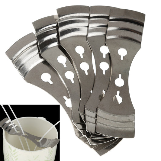 5pcs Metal Candle Wicks Holder Centering Device with Three Holes DIY Candle Making Supplies Candle Wick Clip