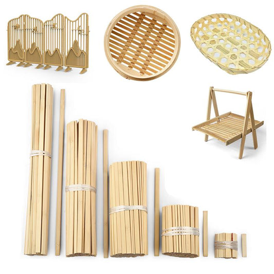 10-30Pcs 5-50CM Bamboo Wood Material DIY Furniture Handmade Building Model Supplies Handmade Craft Lantern Making Ornaments