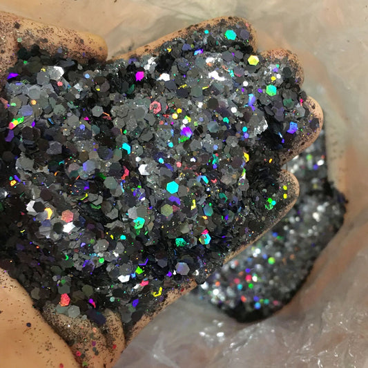 20g Chunky Laser Nail Art Glitter Flakes Multi-Color Resin Craft Slime Making Cosmetic Supplies Holographic 3/1/0.2mm Sequins