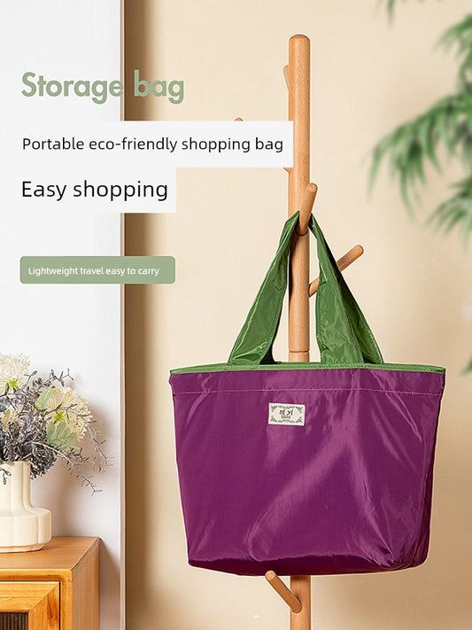 Super Large Capacity Portable Supermarket Environmental-Friendly Shopping Bag Foldable Lightweight Waterproof Grocery Bag Shoulder Bag Buggy Bag