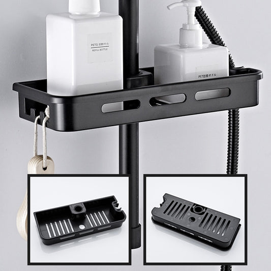 Bathroom Shower Storage Rack Organizer Rod Shower Head Holder With Hook Shower Gel Shampoo Tray Holder Pole Shelves Accessories