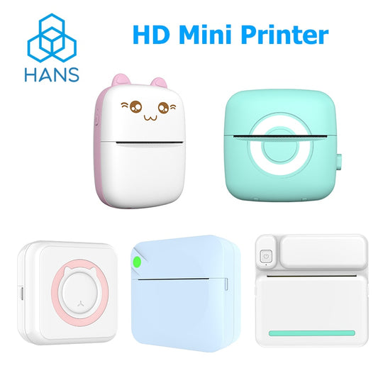 HD Mini Portable Thermal Printer Portable Bluetooth Wireless Cute Cat 57mm Photo Label Pocket DIY Use Printing For iOS/Android