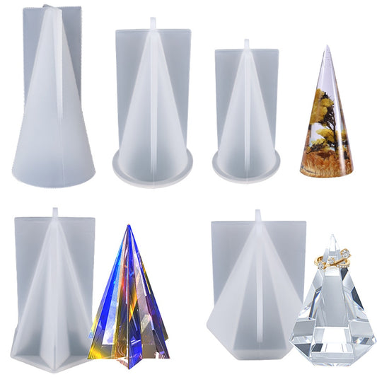 Pyramid Geometric Ring Cone Silicone Mold Triangle Crystal DIY Ring Jewelry Display Stand Jewelry Crafts Making Resin Epoxy Mold