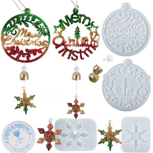 Resin Molds Silicone Kit for Wind Chime Casting Christmas Hanging Deco Epoxy Resin Molds with Craft Supplies Create Art DIY